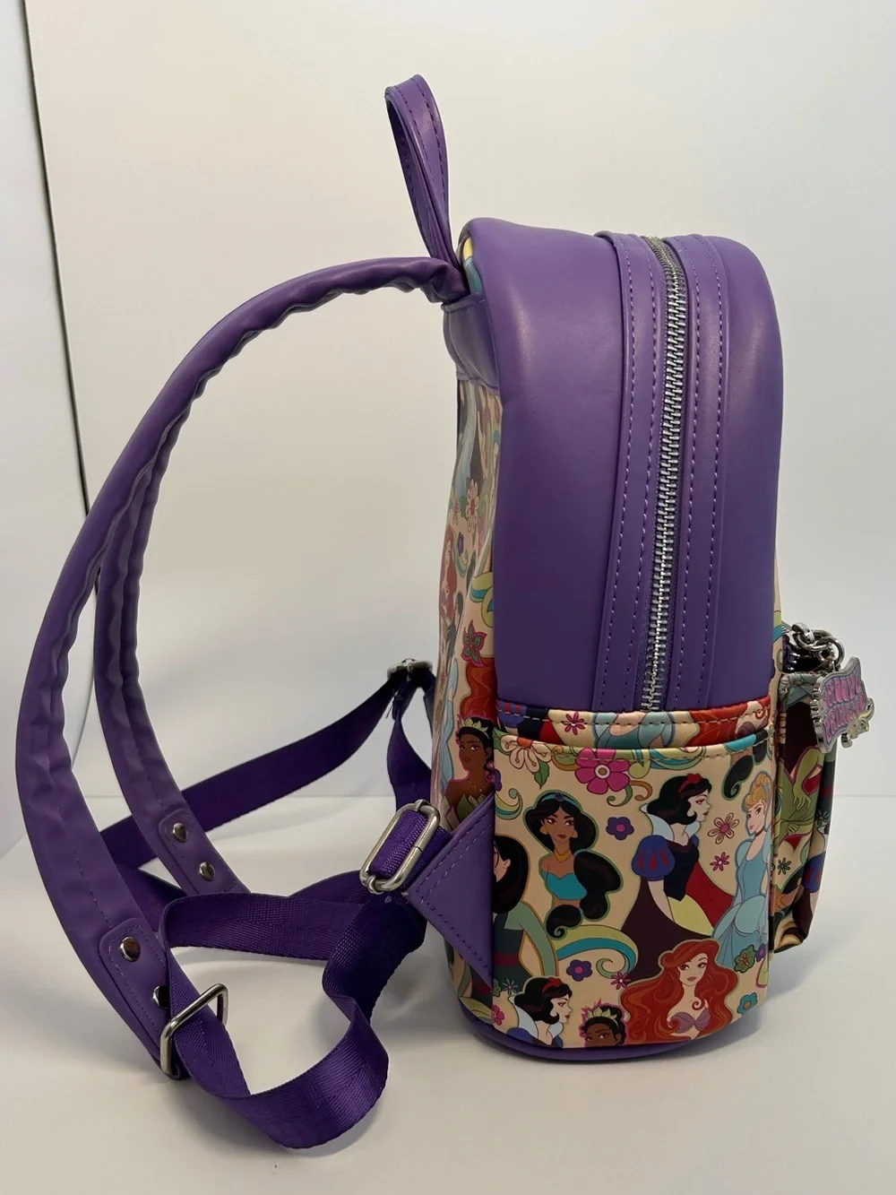 Loungefly Disney Princess Groovy Floral Mini Backpack Purple Ariel Tiana⁠ Jasmin